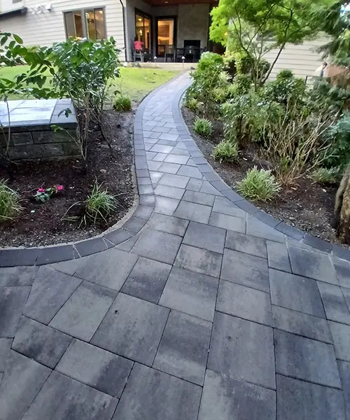 Custom Curved Paver Walkway Installation in Bellevue 